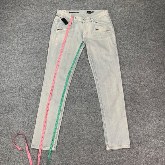 Obey Jeans Womens 31 Acid Wash Debbie Fit Low Waist Skinny Leg Zipper Pockets - Picture 7 of 14